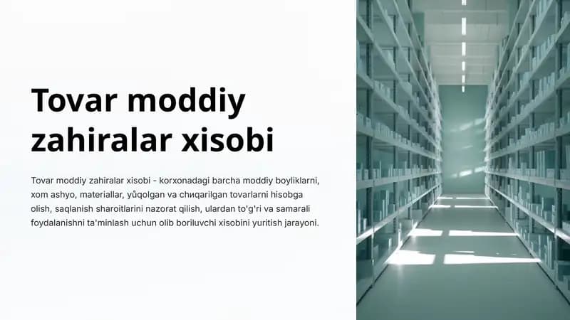 Tovar moddiy zahiralar xisobi