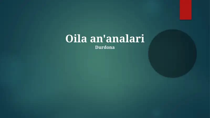 Oila an'analari