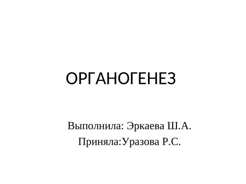 ОРГАНОГЕНЕЗ