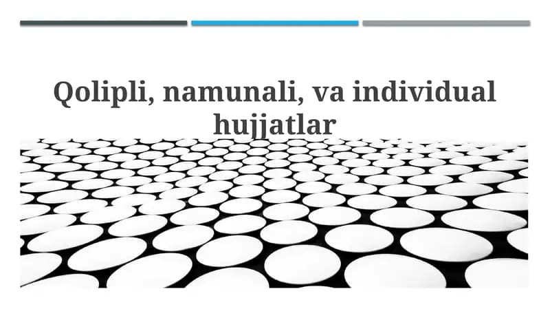 Andoza, Namuna va Individual Hujjatlar