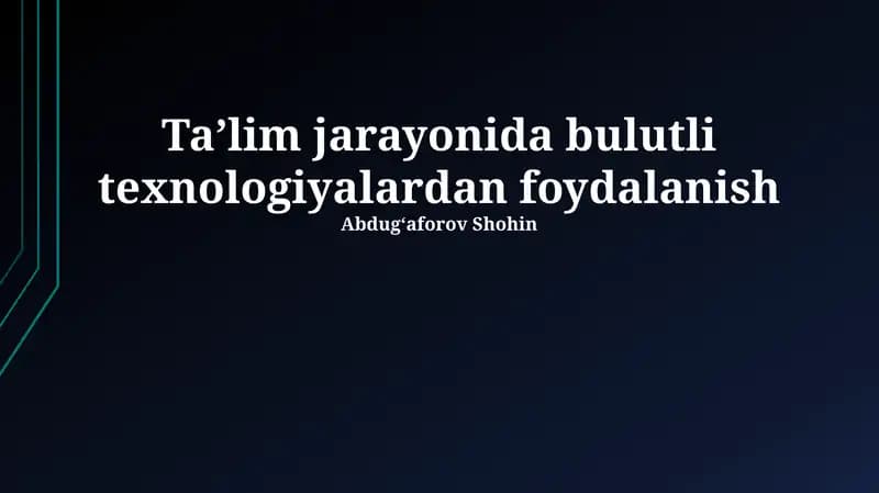Bulut Texnologiyalari