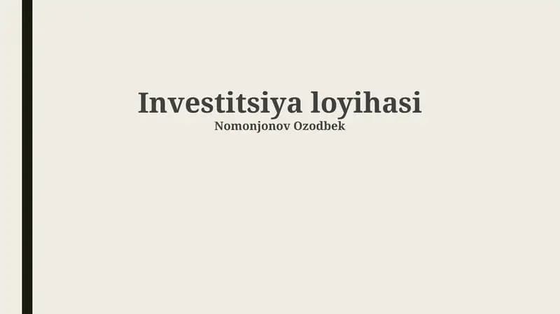 Investitsiya loyihasi