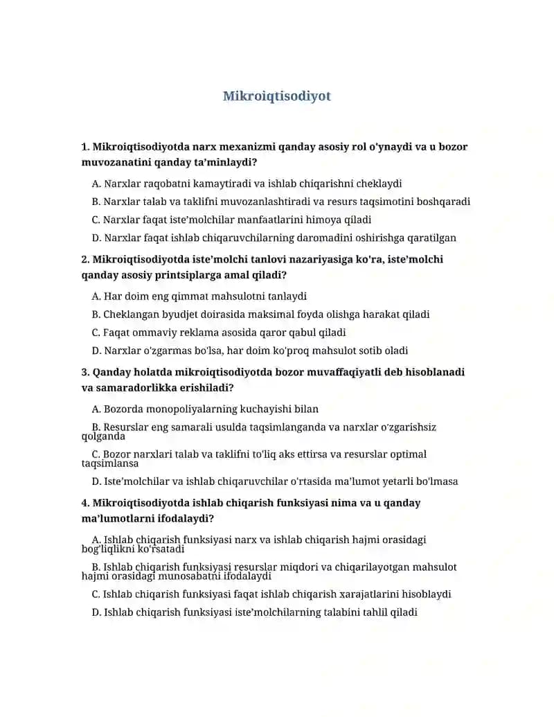 Mikroiqtisodiyot