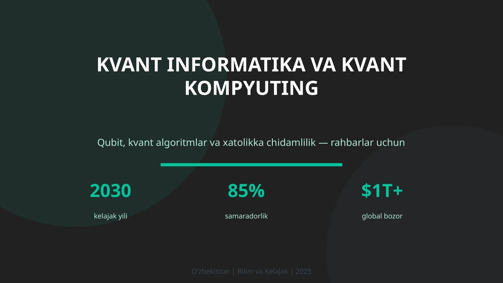 KVANT INFORMATIKA VA KVANT KOMPYUTING