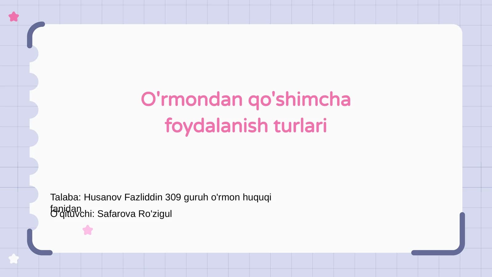 O'rmonlardan foydalanish asoslari