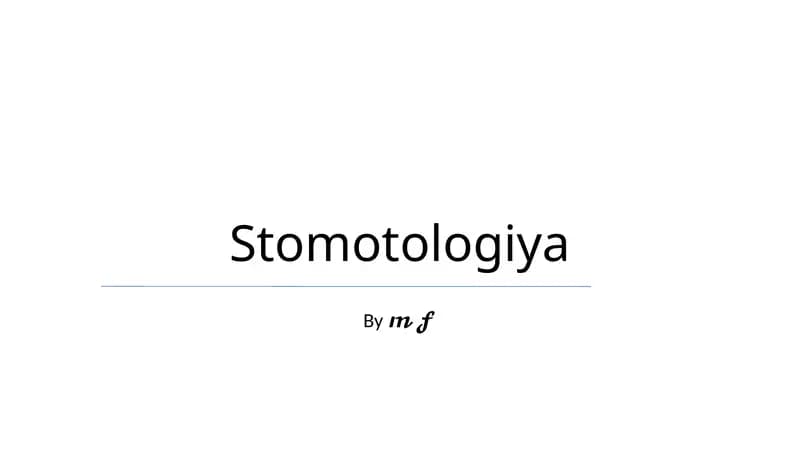 Stomotologiya