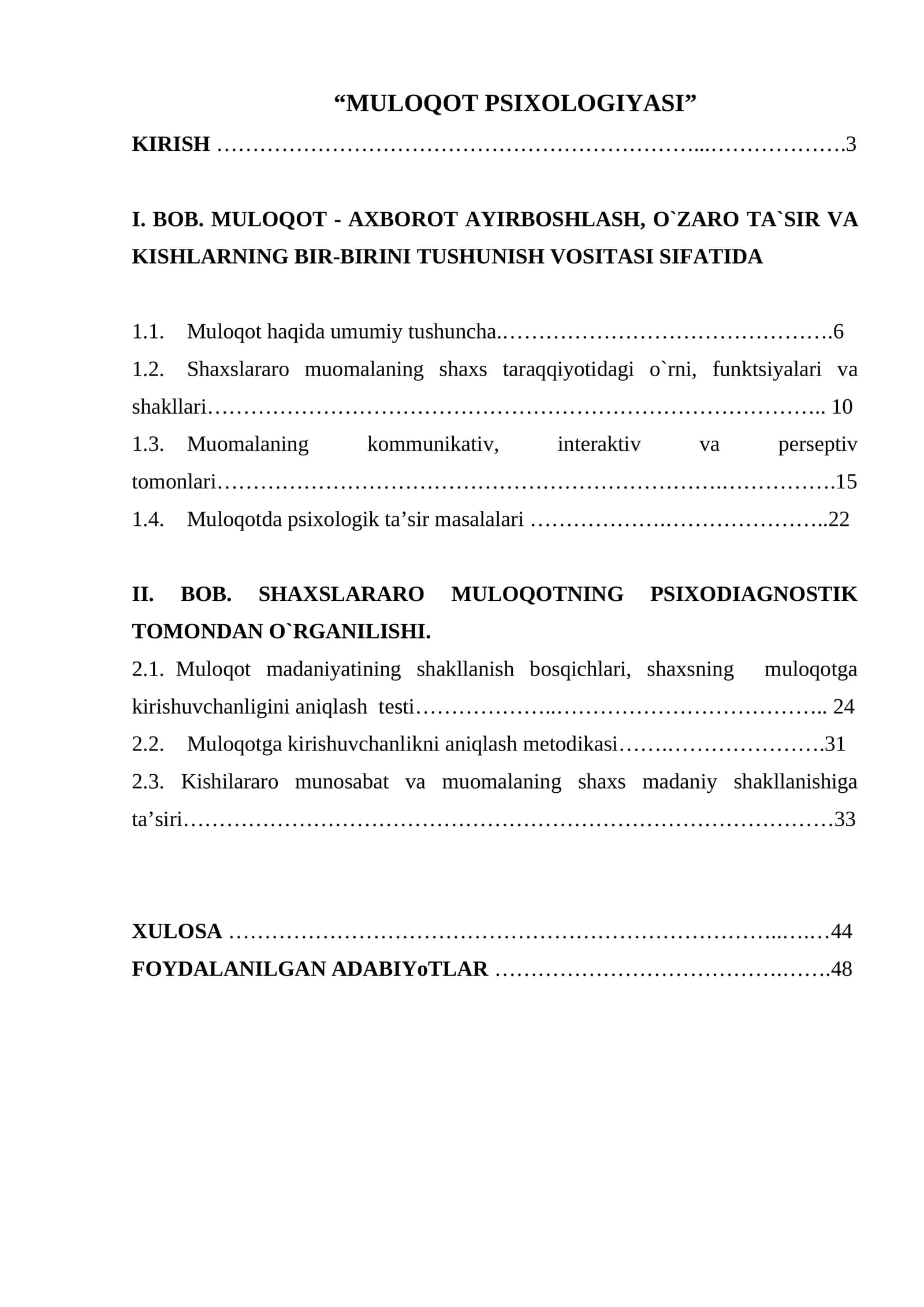 MULOQOT PSIXOLOGIYASI