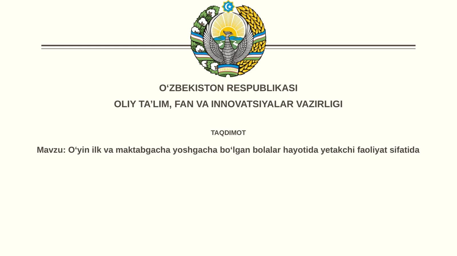 O'yin: Ta'rif, ahamiyat va turlari