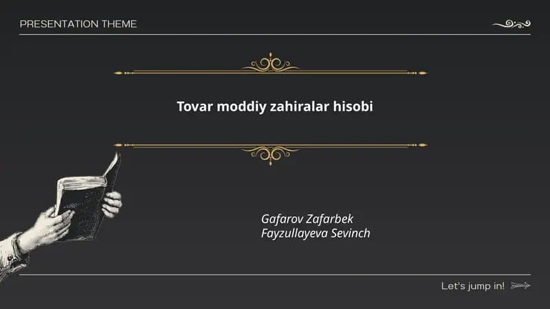 Tovar moddiy zahiralar hisobi