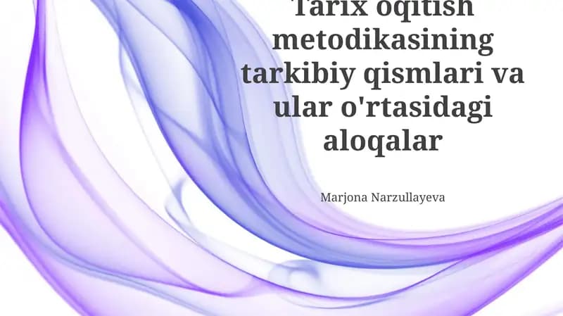 Tarix o'qitish metodikasi