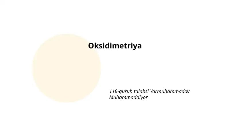 Oksidimetriya