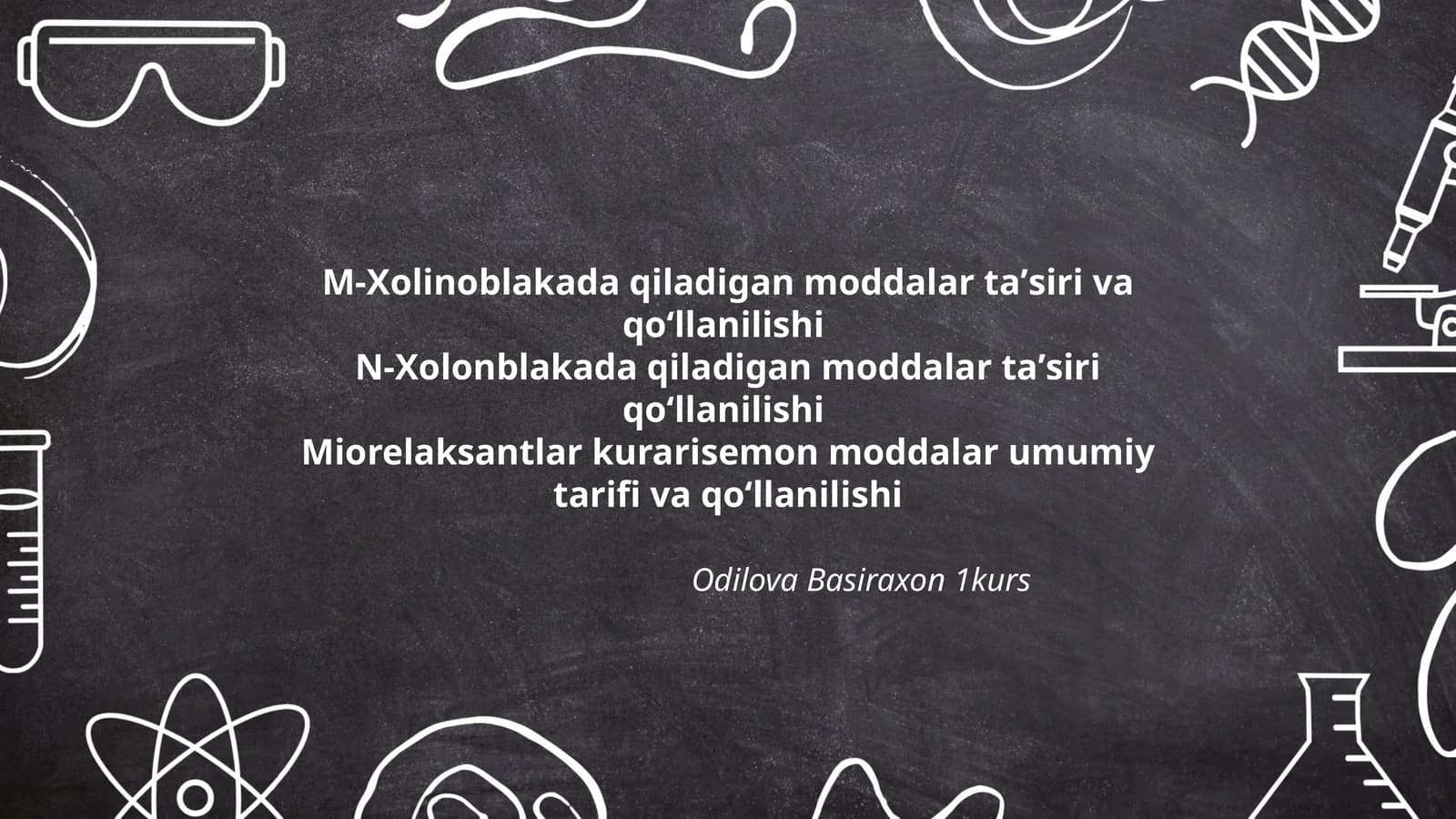 M-Xolinoblakada qiladigan moddalar taʼsiri va qoʻllanilishi