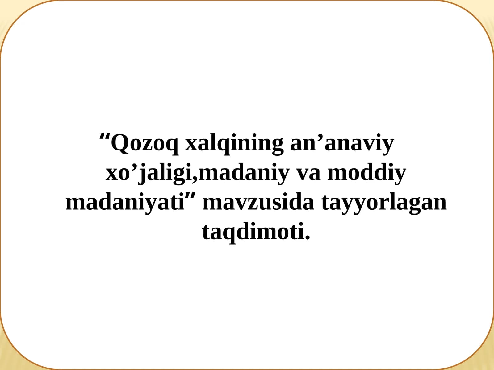 Qozoqxal qo'yilishi