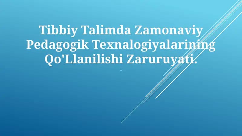 Zamonaviy Pedagogik Texnalogiyalar