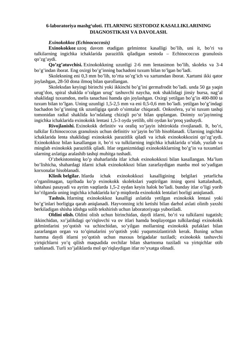 Exinokokkoz (Echinococcosis)