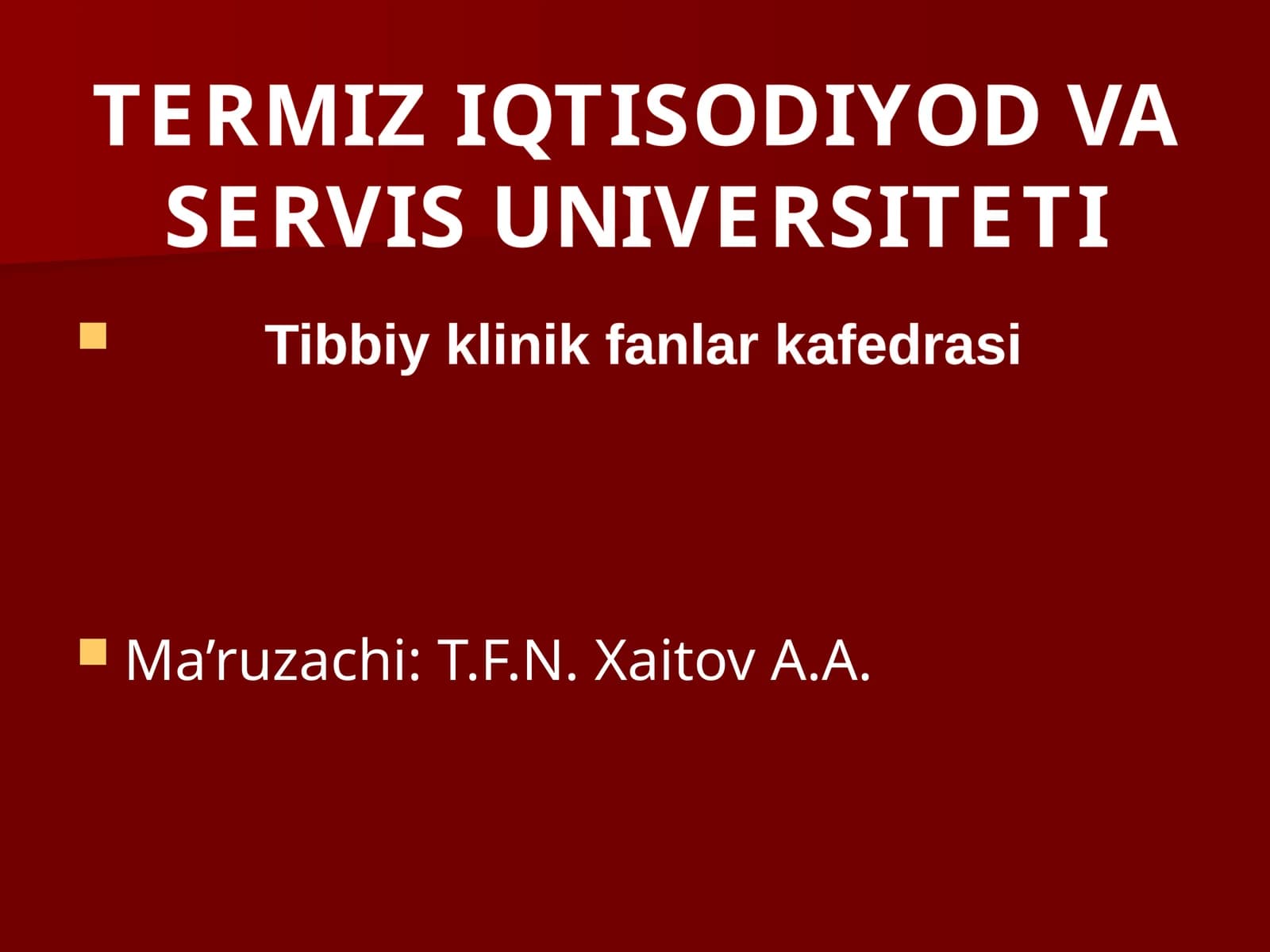 XIRURGIK BEMORLARNI TEKSHIRISH