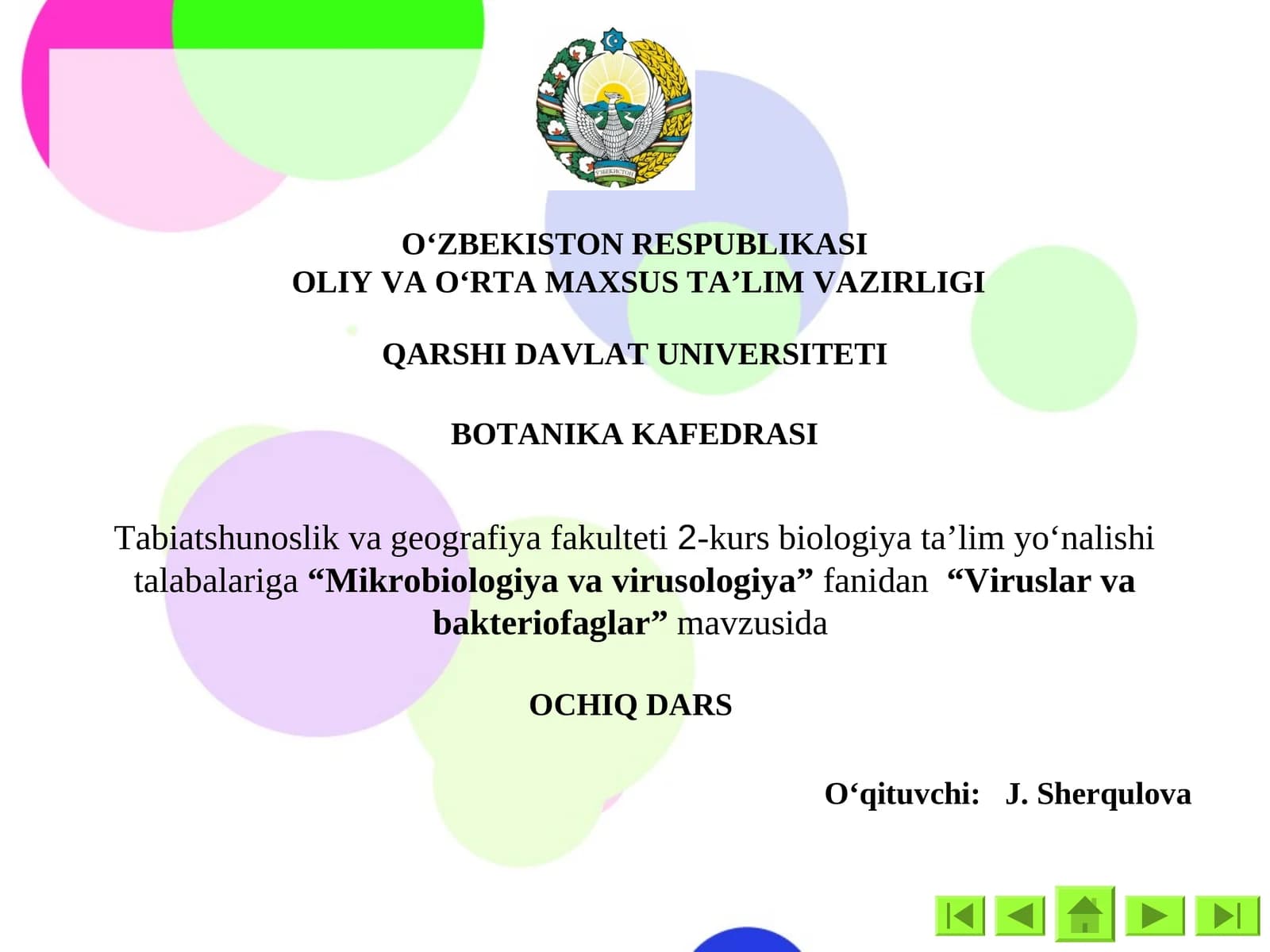 Viruslar va Bakteriofaglar