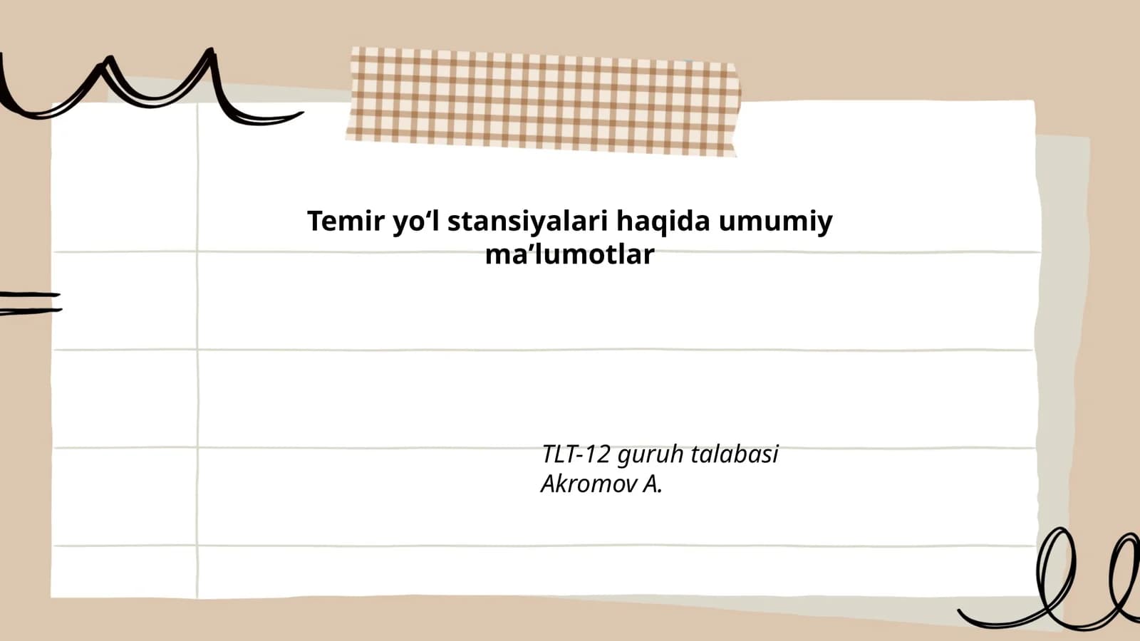 Temir yoʻl stansiyalari haqida umumiy maʼlumotlar