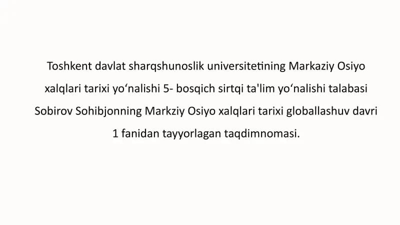 Markaziy Osiyoxalqlar itarixi