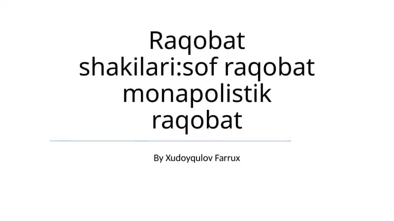 Monopolistik raqobat
