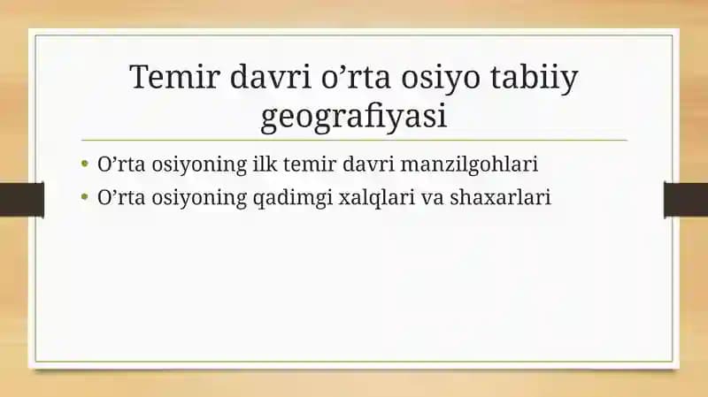 Temirdavri o'rta osiyotabiiy geografiyasi