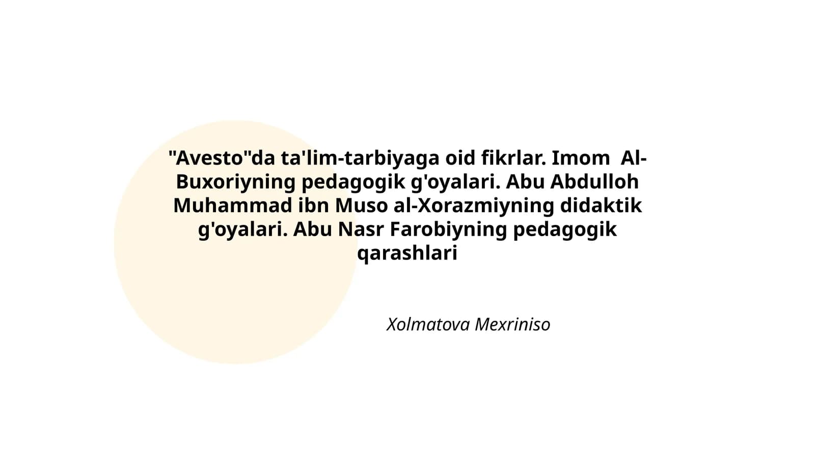 Ta'lim-tarbiyaga oid fikrlar