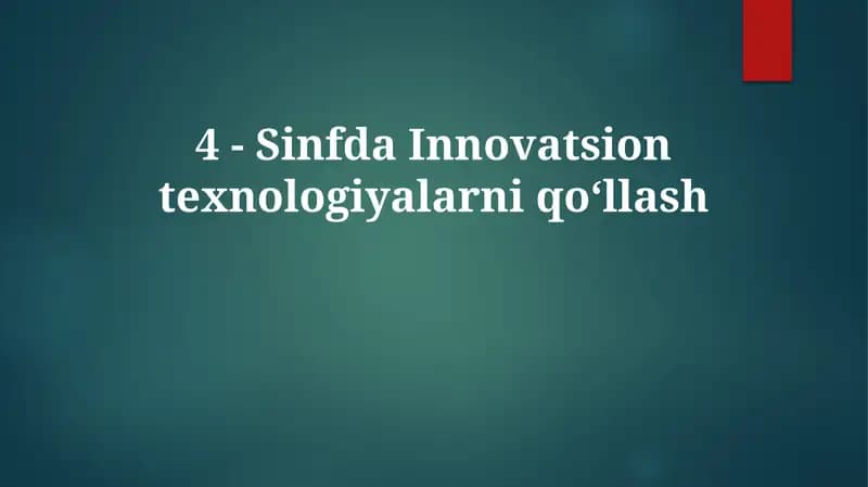 Innovatsion texnologiyalar