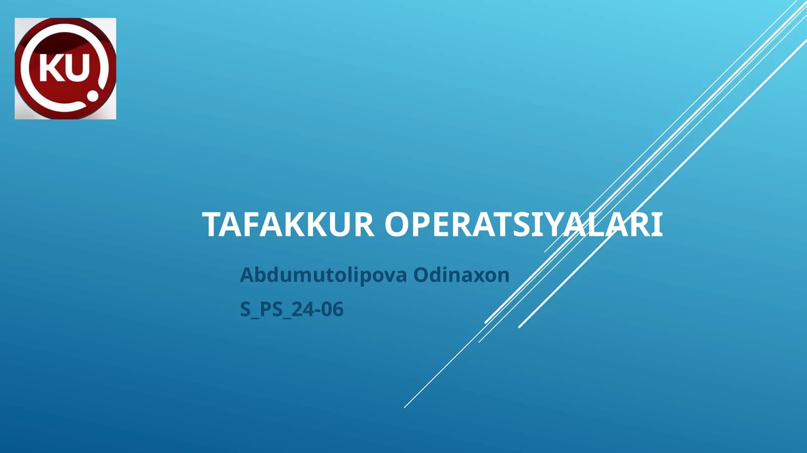 TAFAKKUR OPERATSIYALARI