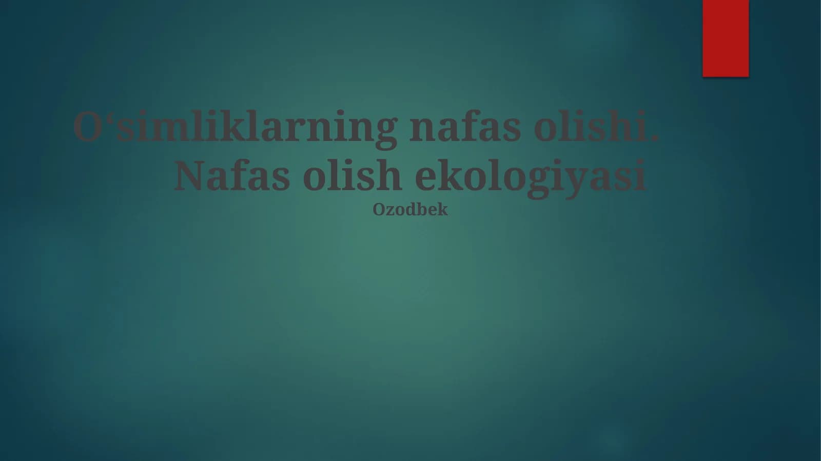 O'simlik nafas olishi