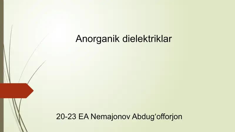 Anorganik dielektriklar