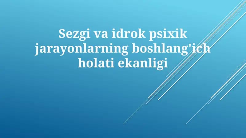 Sezgi va idrok
