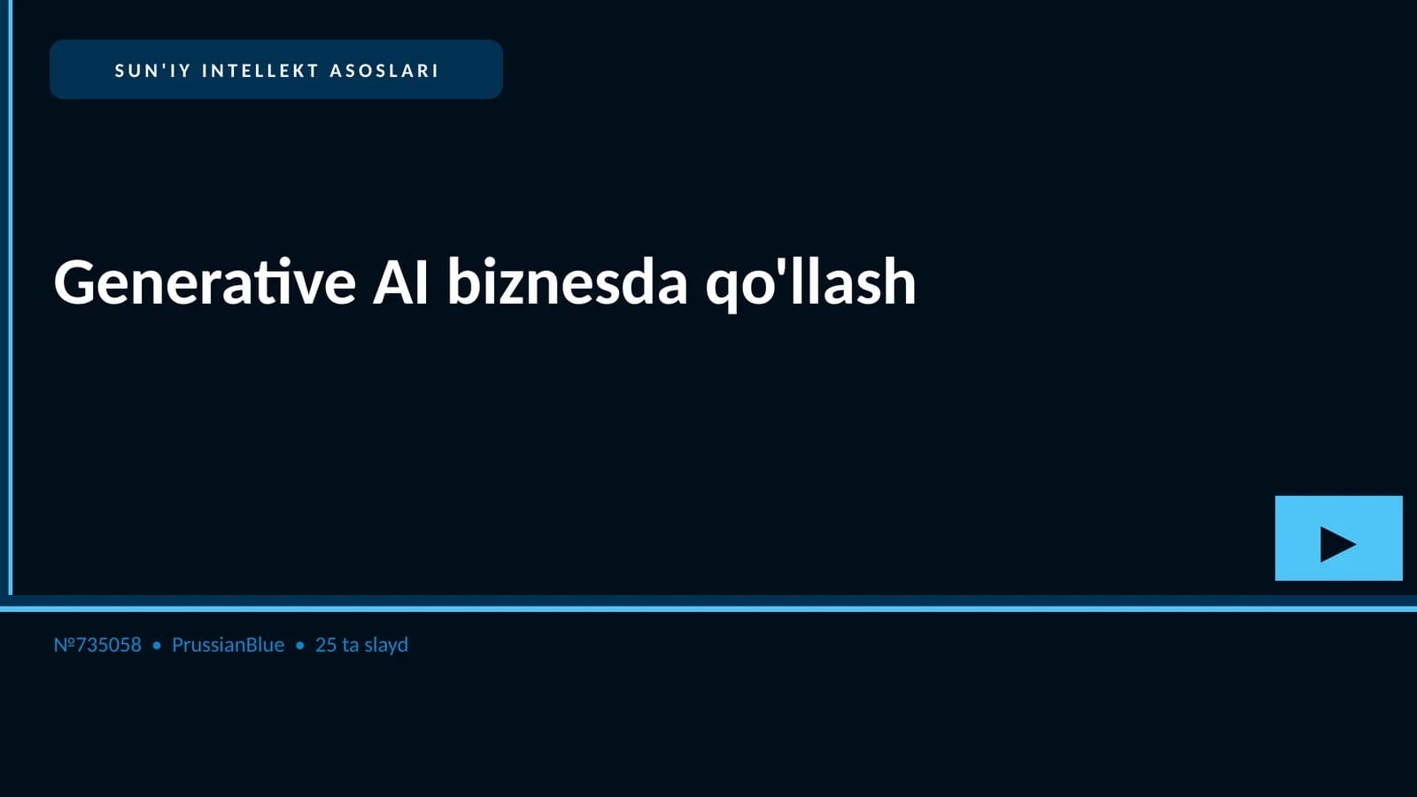 SUN'IY INTELLEKT ASOSLARI