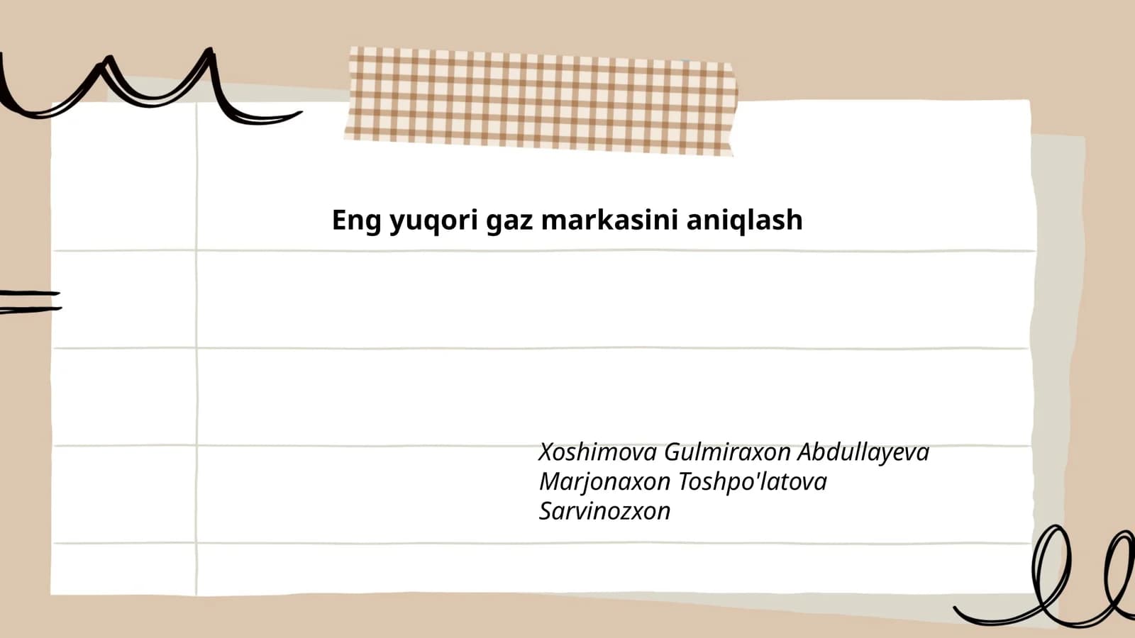 Eng yuqori gaz markasini aniqlash