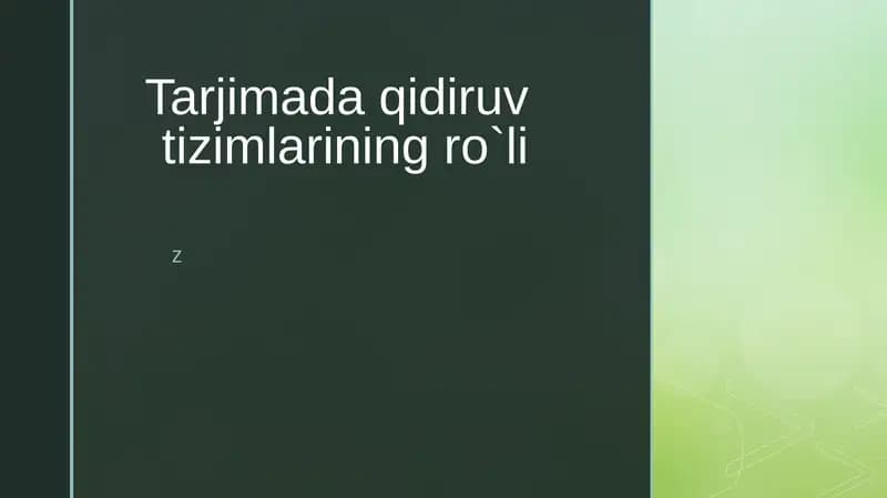 Tarjimadaqidiruvtizimlariningro`li