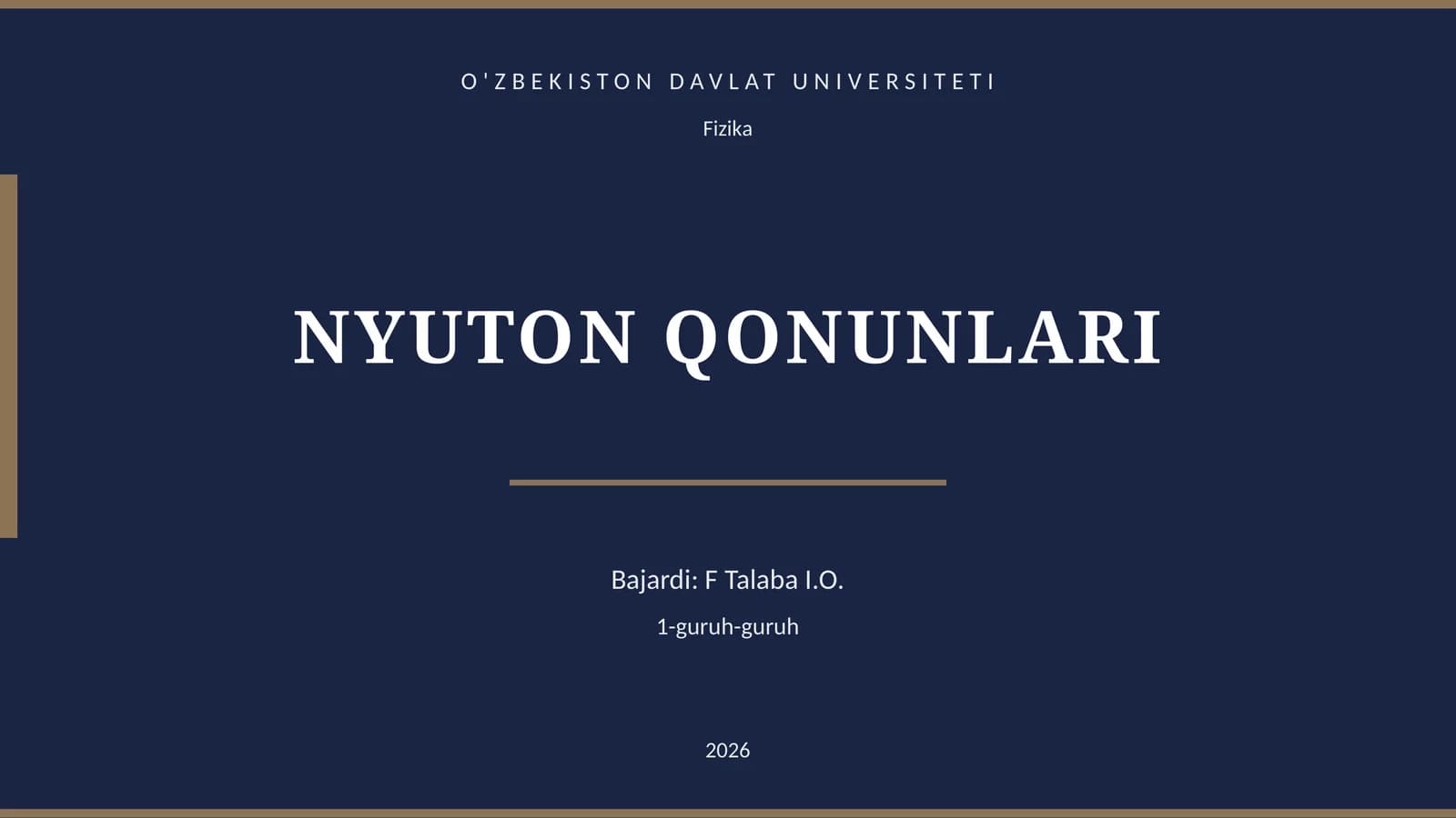 NYUTON QONUNLARI