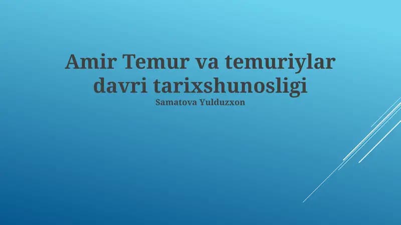 Temuriylar Davri Tarixshunosligi