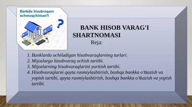Bank Hisob Varag'i Shartnomasi