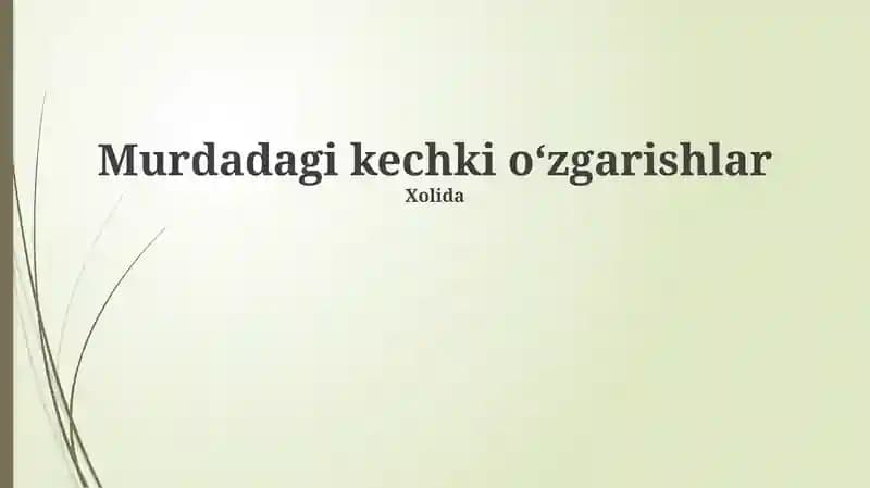 Tinchlik va xotirjamlik