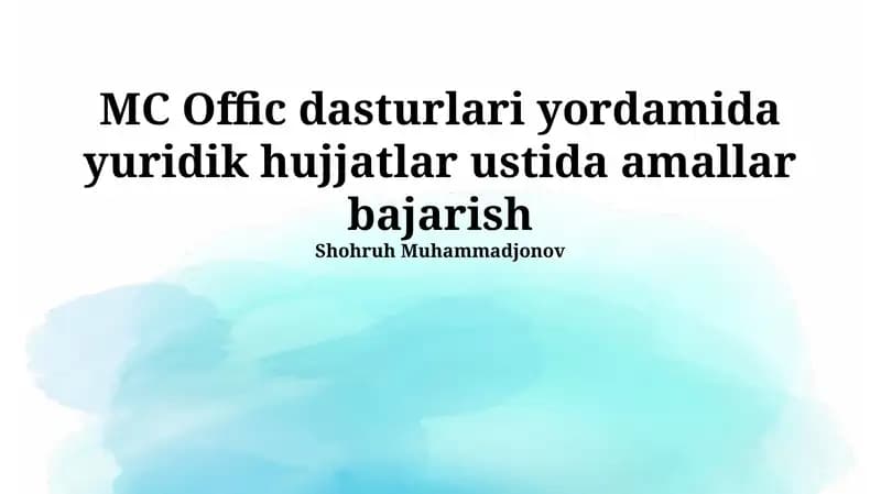 MC Offic dasturlari