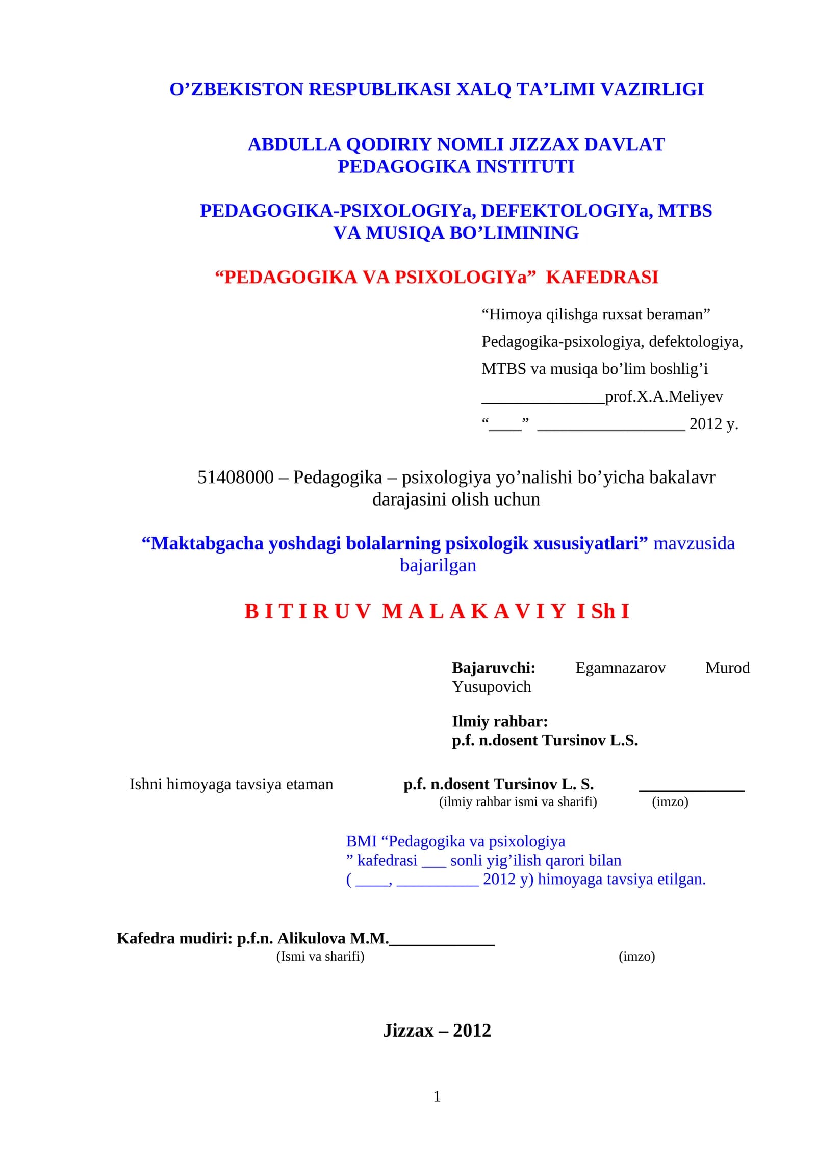 kichik maktab yosh davri