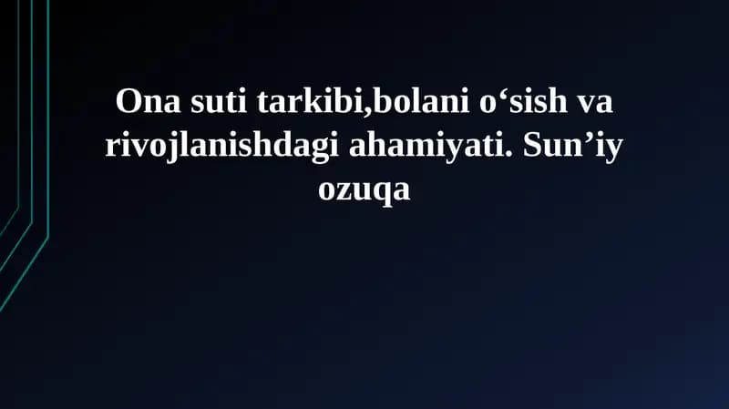 Ko'krak suti tarkibi