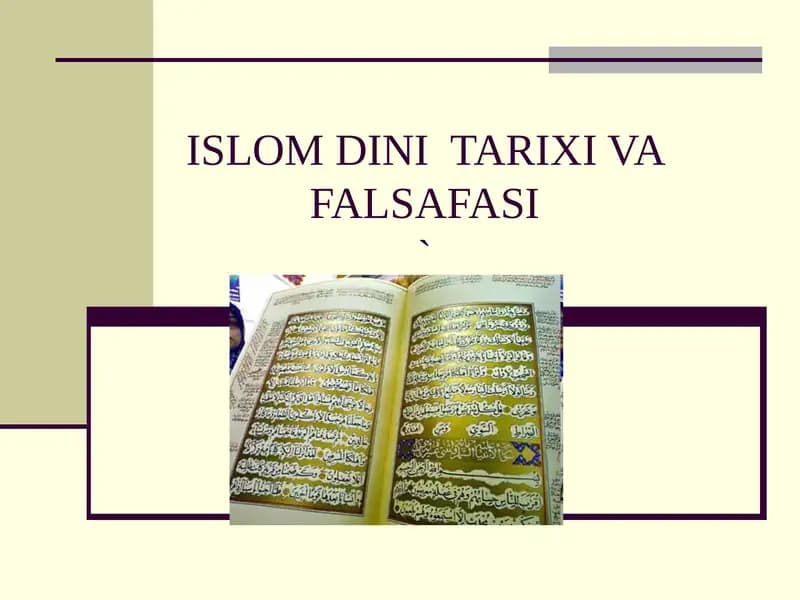 ISLOMDINI TARIXI VA FALSAFASI