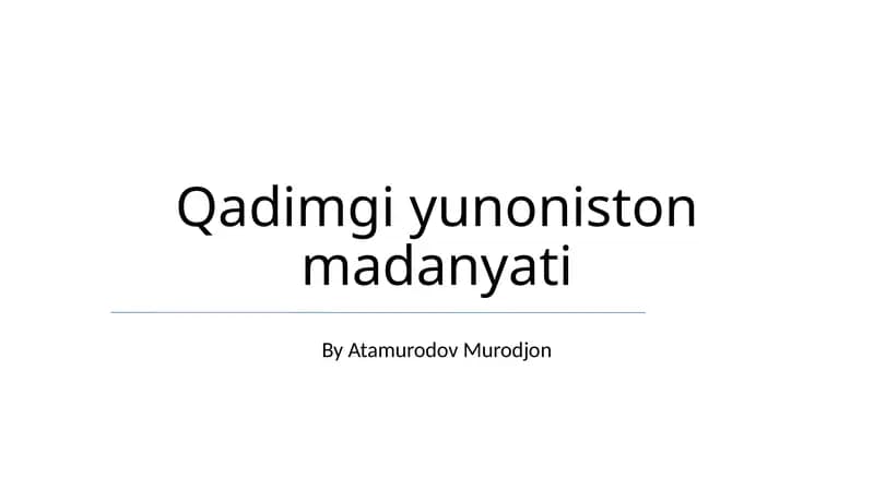 Qadimgi yunoniston madanyati
