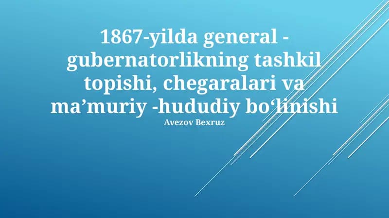 Turkiston general-gubernatorligi 1867-yil