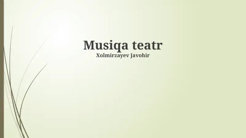 Musiqa teatr