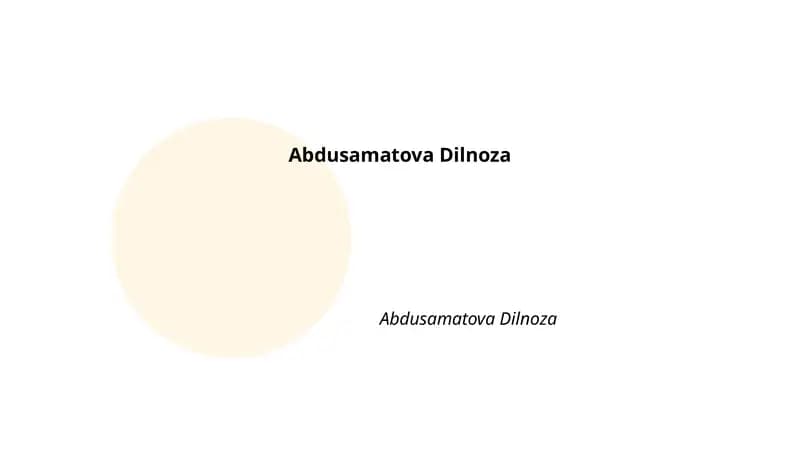 Abdusamatova Dilnoza