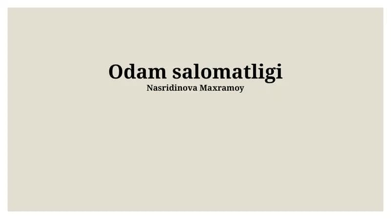 Odam salomatligi