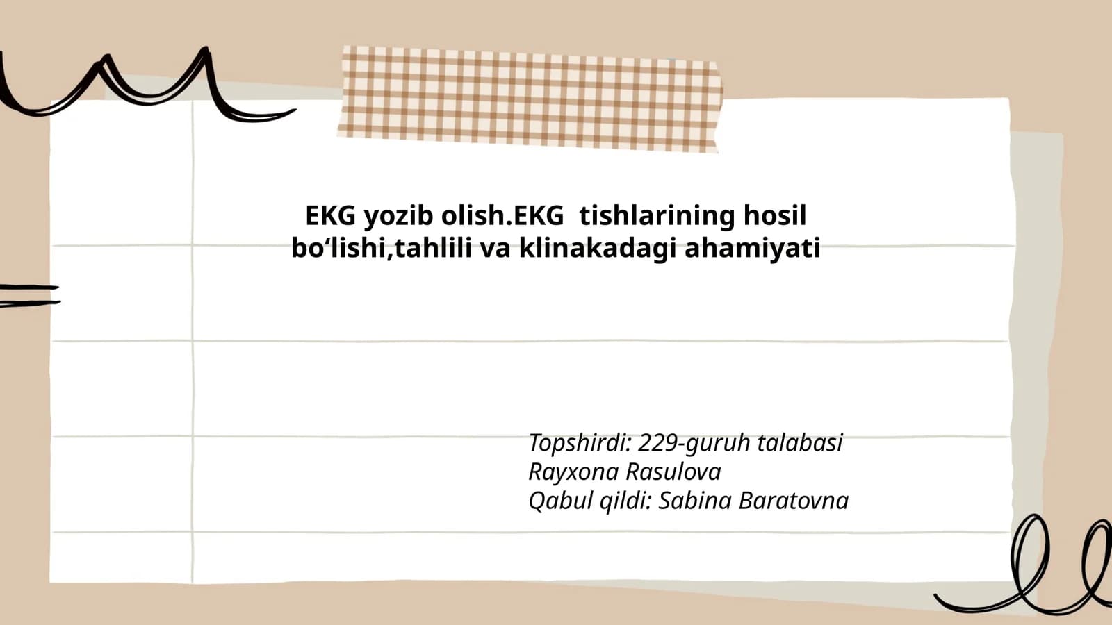 EKG yozib olish