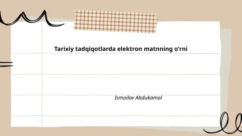 Elektron matnlar va tarixiy manbalarni raqamlashtirish metodologiyasi
