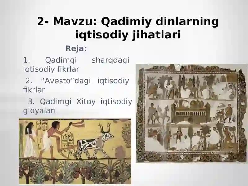 Qadimiy dinlarning iqtisodiy jihatlari
